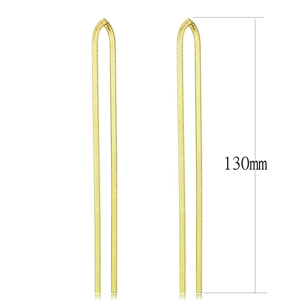 TK3531 - IP Gold(Ion Plating) Stainless Steel Earrings with No Stone-1