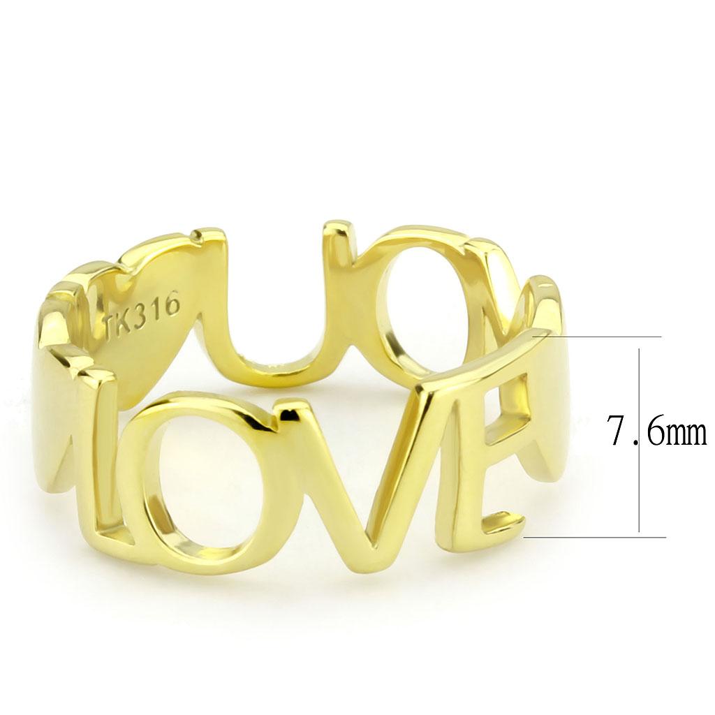 TK3637 - IP Gold(Ion Plating) Stainless Steel Ring with No Stone-1