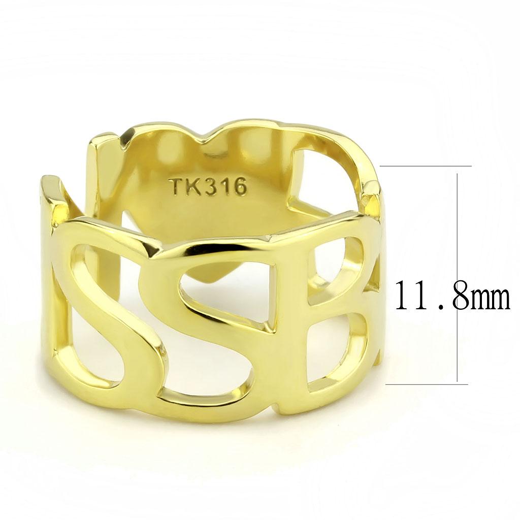 TK3640 - IP Gold(Ion Plating) Stainless Steel Ring with No Stone-1