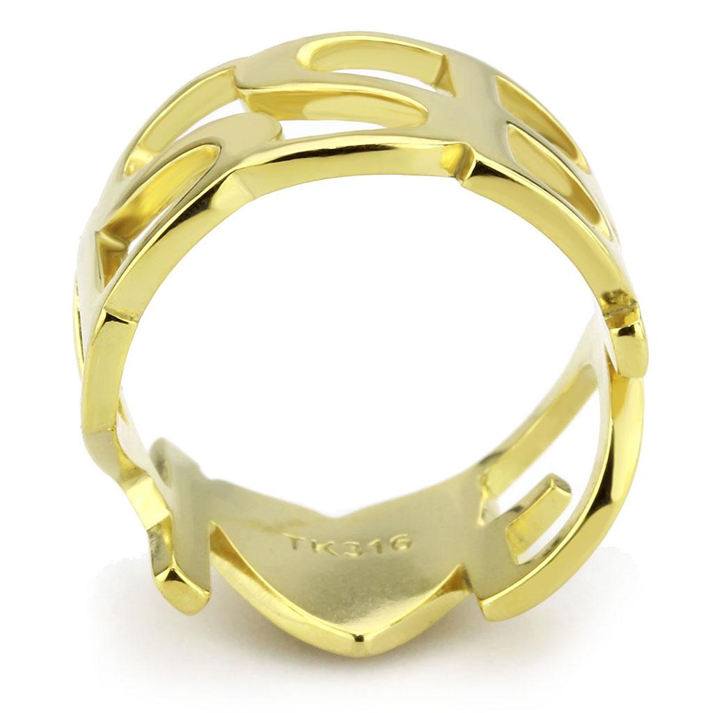 TK3640 - IP Gold(Ion Plating) Stainless Steel Ring with No Stone-2
