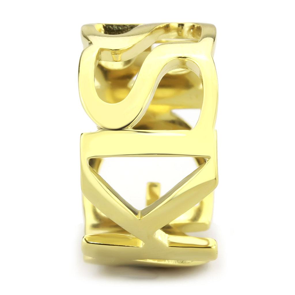 TK3640 - IP Gold(Ion Plating) Stainless Steel Ring with No Stone-3