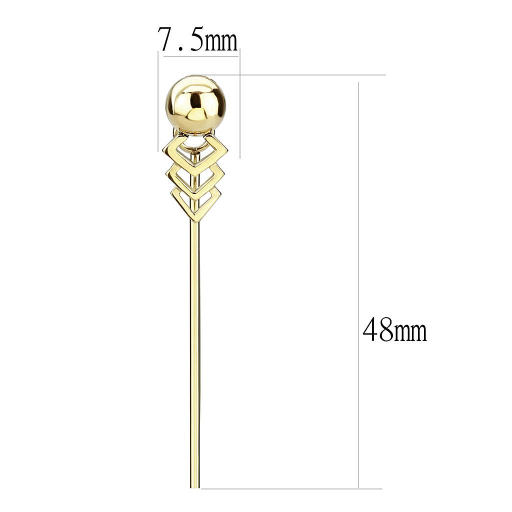 TK3650 - IP Gold(Ion Plating) Stainless Steel Earrings with No Stone-1