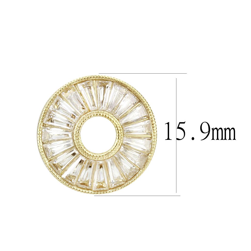 TK3662 - IP Gold(Ion Plating) Stainless Steel Earrings with AAA Grade CZ  in Clear-1