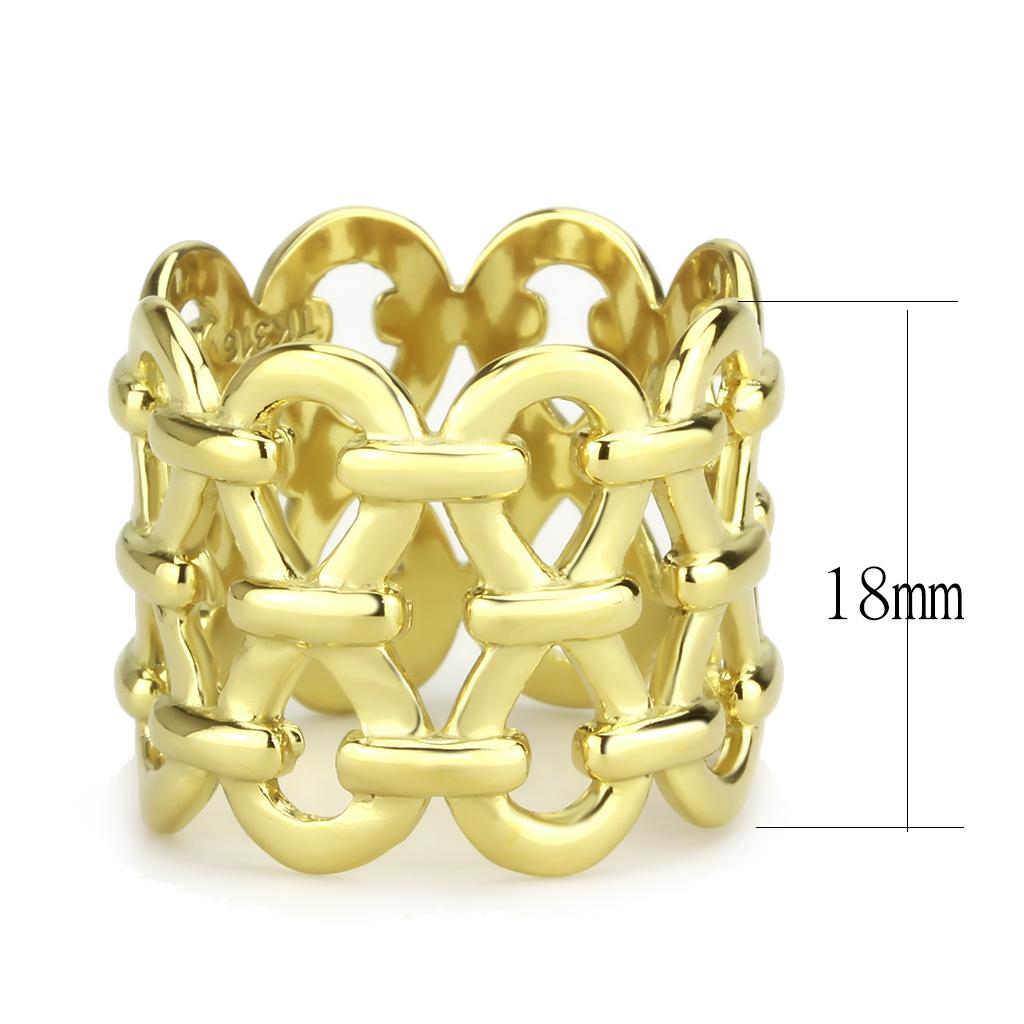 TK3716 - IP Gold(Ion Plating) Stainless Steel Ring with No Stone-1