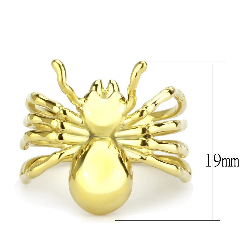 TK3718 - IP Gold(Ion Plating) Stainless Steel Ring with No Stone-1
