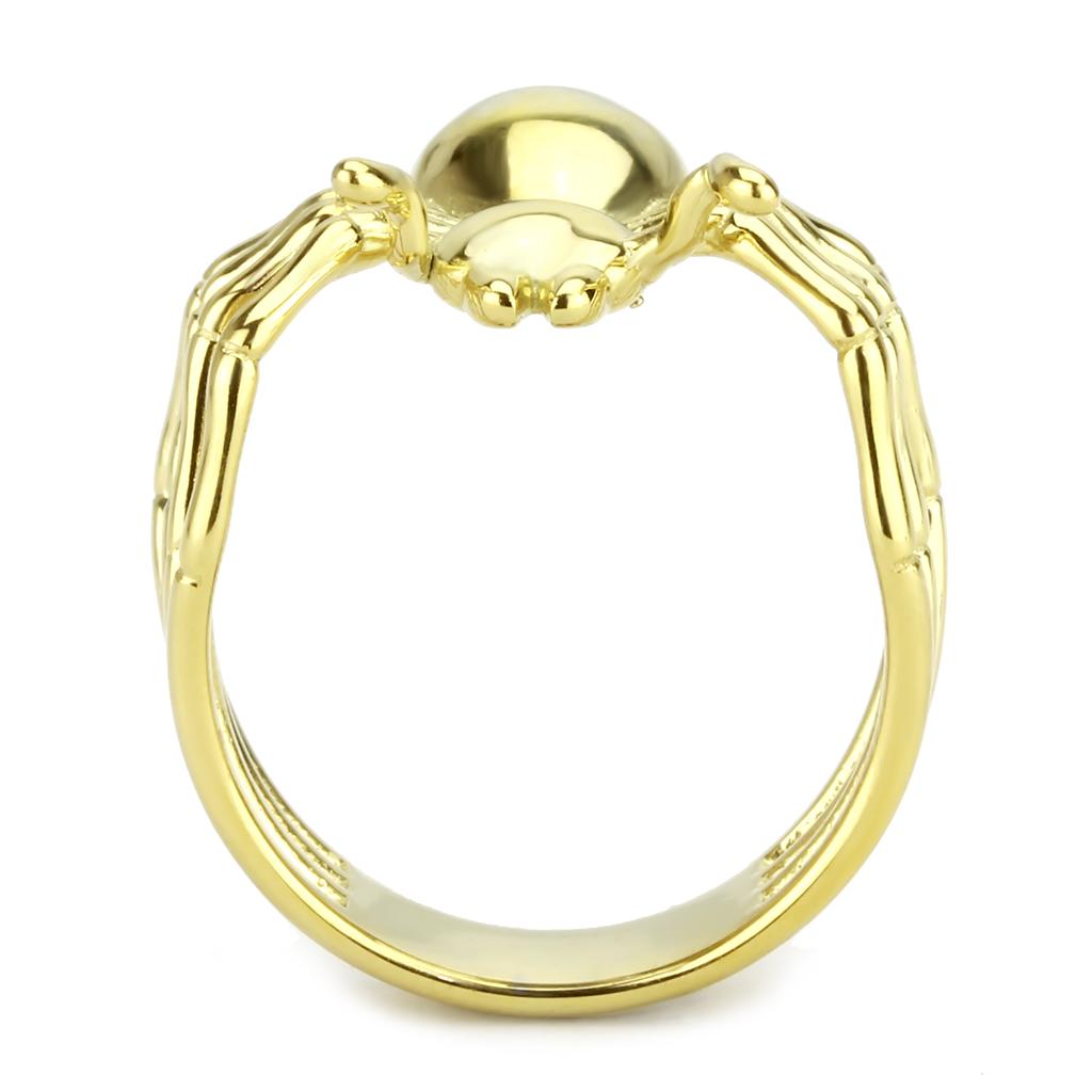 TK3718 - IP Gold(Ion Plating) Stainless Steel Ring with No Stone-2