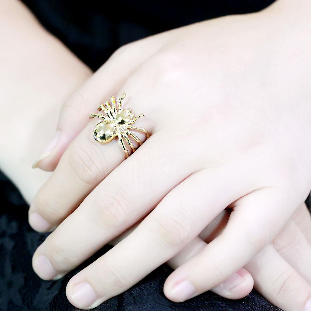 TK3718 - IP Gold(Ion Plating) Stainless Steel Ring with No Stone-4