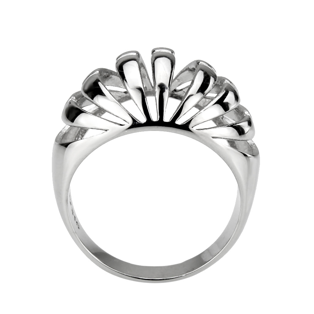 TK3732 High polished Stainless Steel Ring with NoStone in No Stone-2