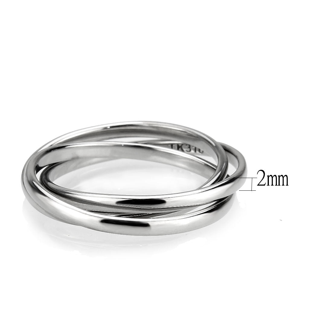 TK3743 - High polished Stainless Steel Interlocking Ring-1