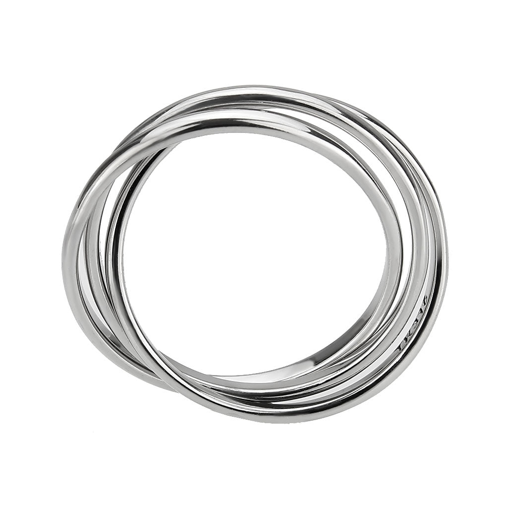 TK3743 - High polished Stainless Steel Interlocking Ring-2