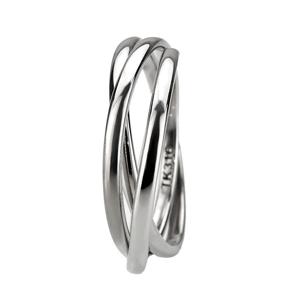 TK3743 - High polished Stainless Steel Interlocking Ring-3