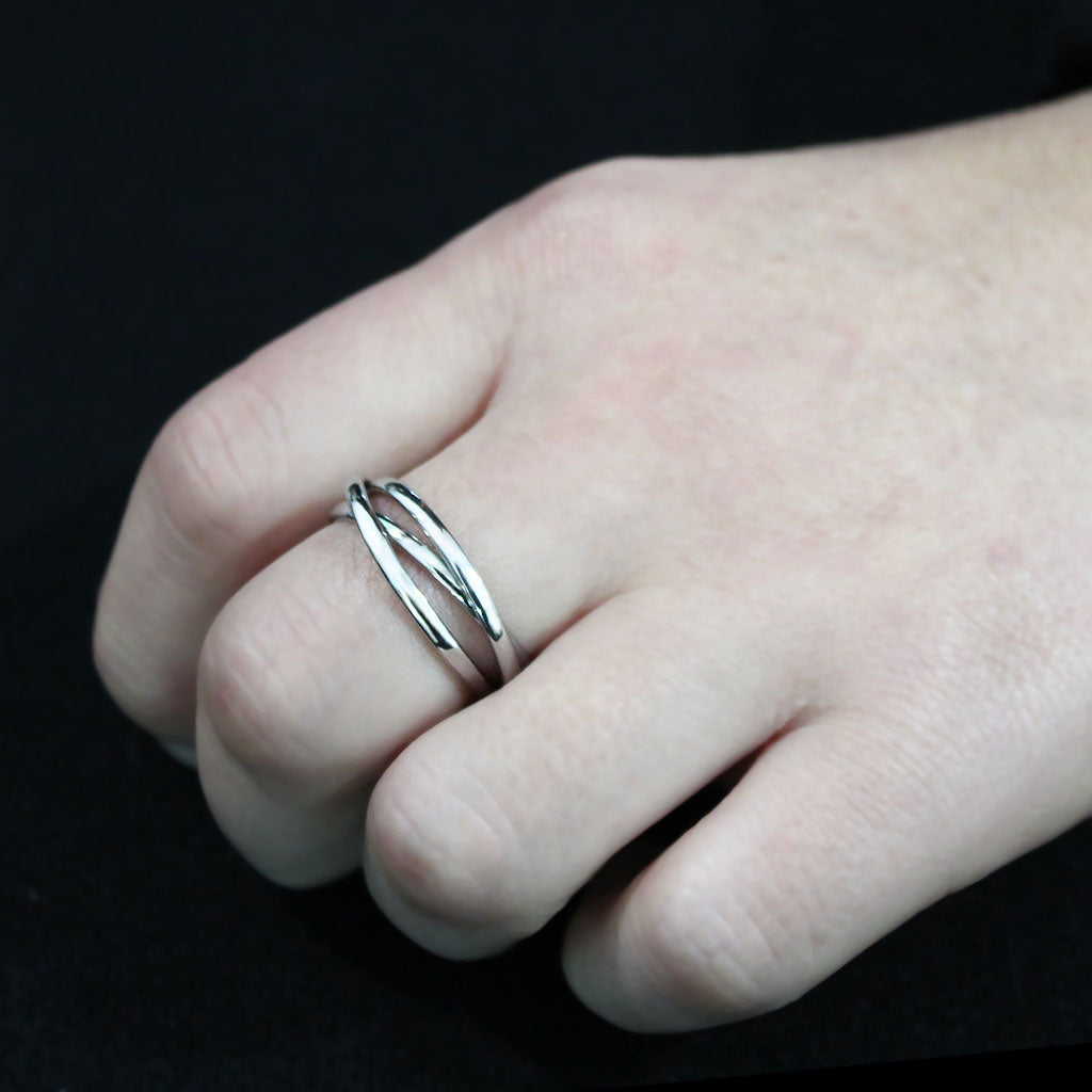 TK3743 - High polished Stainless Steel Interlocking Ring-4