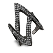 TK3748 IP Black  Stainless Steel Ring with AAA Grade CZ in Clear-0