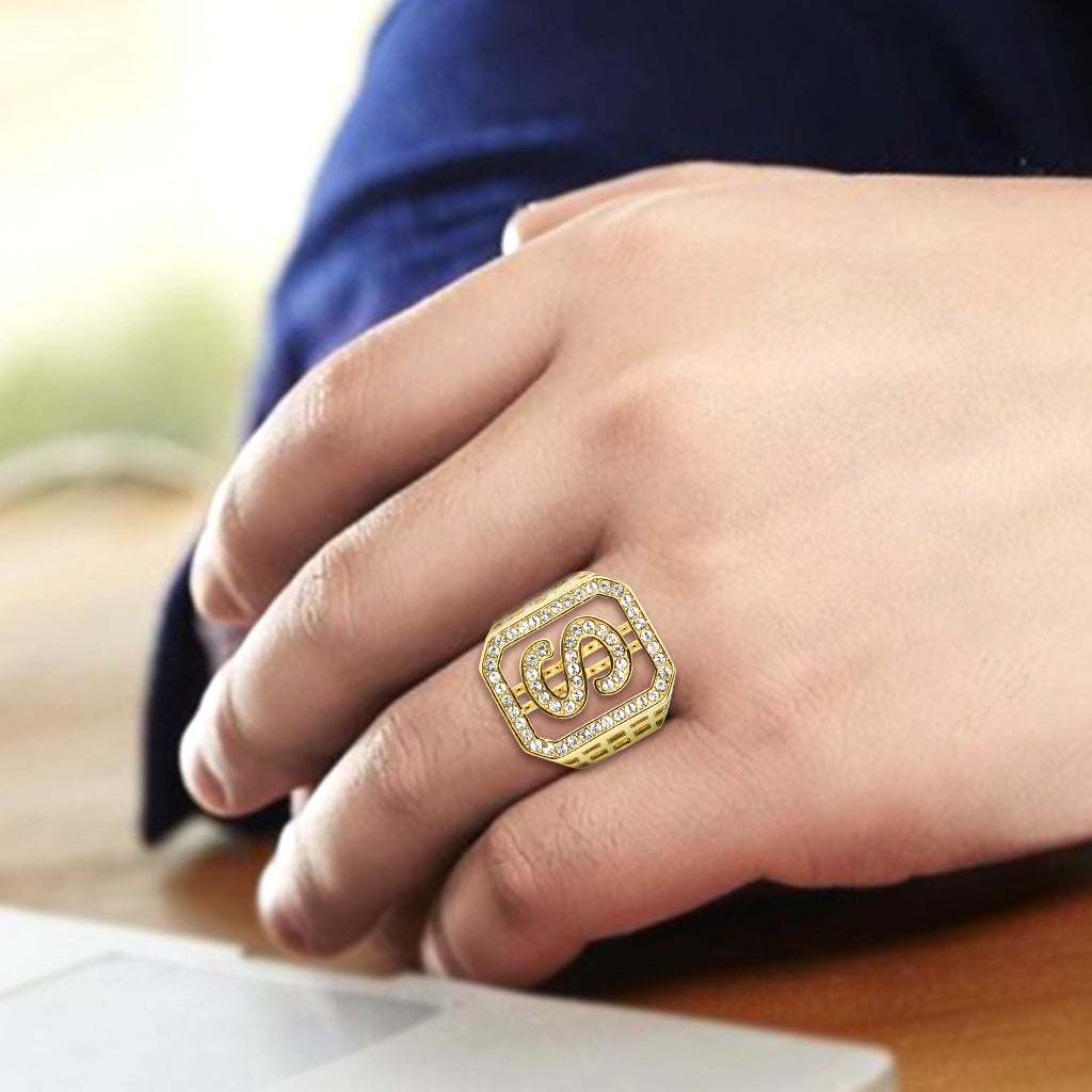 TK3757 - IP Gold(Ion Plating) Stainless Steel Ring with Top Grade Crystal in Clear-4