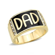 TK3760 - IP Gold(Ion Plating) Stainless Steel Ring with Top Grade Crystal in Clear-0