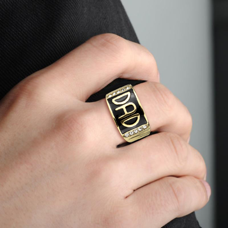 TK3760 - IP Gold(Ion Plating) Stainless Steel Ring with Top Grade Crystal in Clear-4
