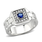 TK3771 - High polished (no plating) Stainless Steel Ring with Synthetic in Montana-0