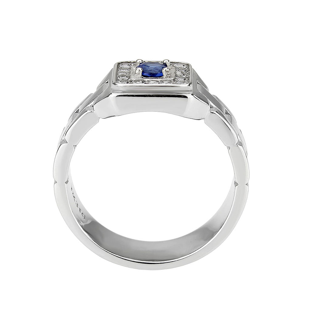 TK3771 - High polished (no plating) Stainless Steel Ring with Synthetic in Montana-2