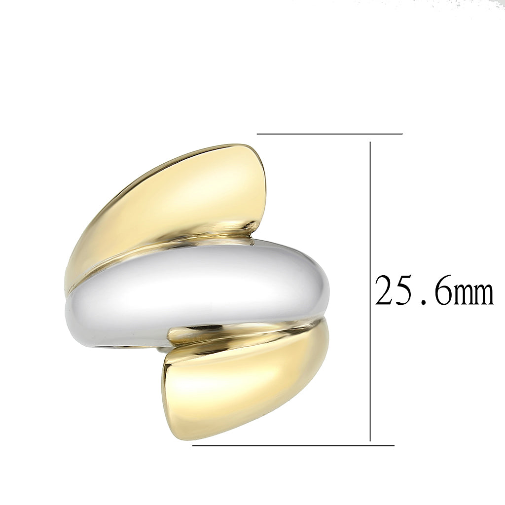 TK3796 - Two Tone IP Gold (Ion Plating) Stainless Steel Ring with NoStone in No Stone-1