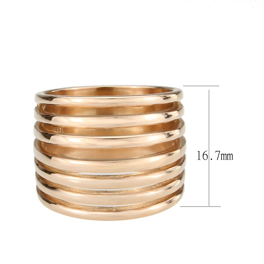 TK3797 - IP Rose Gold(Ion Plating) Stainless Steel Ring with NoStone in No Stone-1