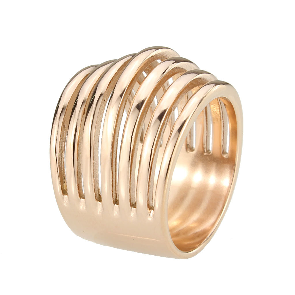 TK3797 - IP Rose Gold(Ion Plating) Stainless Steel Ring with NoStone in No Stone-3