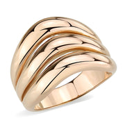 TK3799 - IP Rose Gold(Ion Plating) Stainless Steel Ring with NoStone in No Stone-0