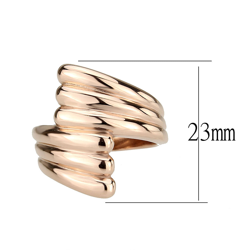 TK3800 - IP Rose Gold(Ion Plating) Stainless Steel Ring with NoStone in No Stone-1
