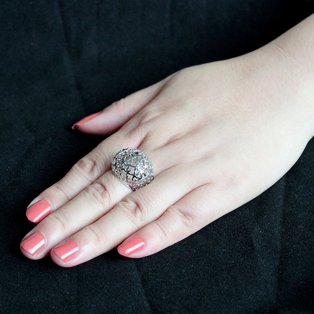 TK3802 - High polished (no plating) Stainless Steel Ring with NoStone in No Stone-4