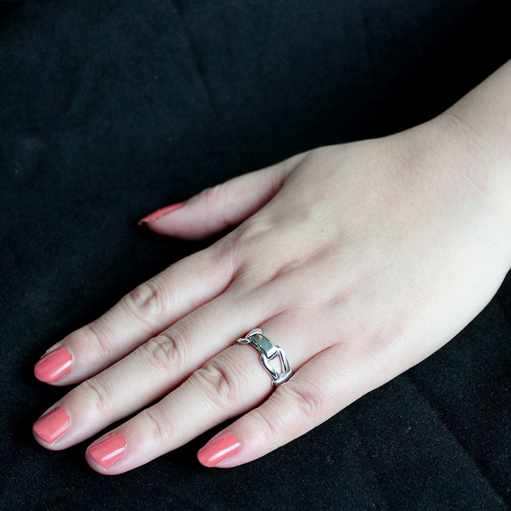 TK3803 - High polished (no plating) Stainless Steel Ring with NoStone in No Stone-4