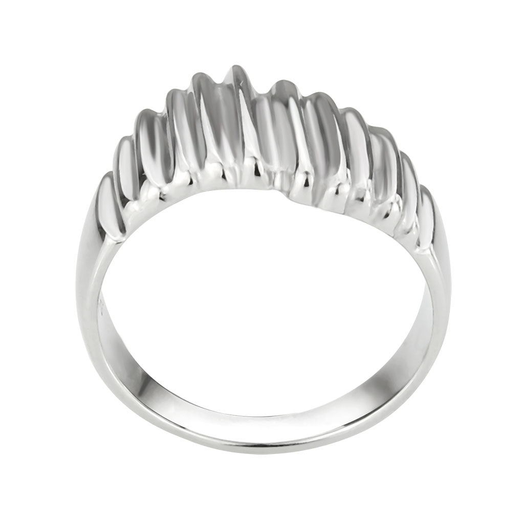 TK3804 - High polished (no plating) Stainless Steel Ring with NoStone in No Stone-2