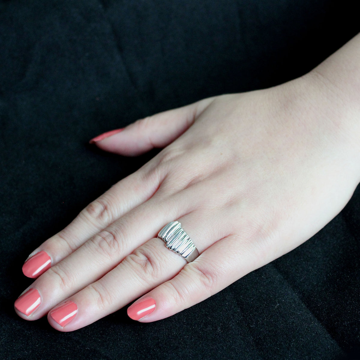 TK3804 - High polished (no plating) Stainless Steel Ring with NoStone in No Stone-4