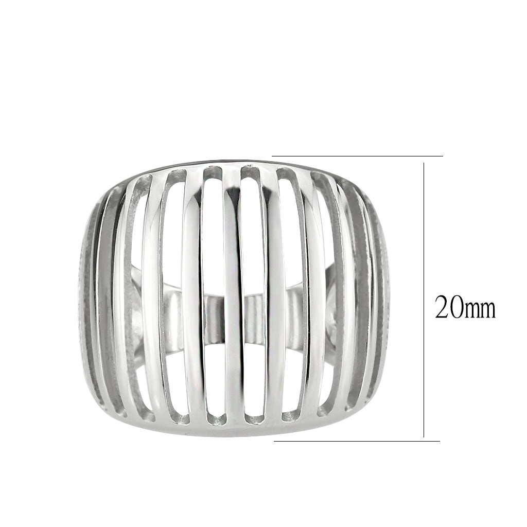 TK3805 - High polished (no plating) Stainless Steel Ring with NoStone in No Stone-1