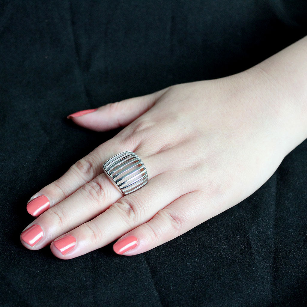 TK3805 - High polished (no plating) Stainless Steel Ring with NoStone in No Stone-4