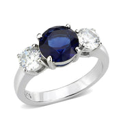 TK3808 - High polished (no plating) Stainless Steel Ring with Synthetic in Montana-0