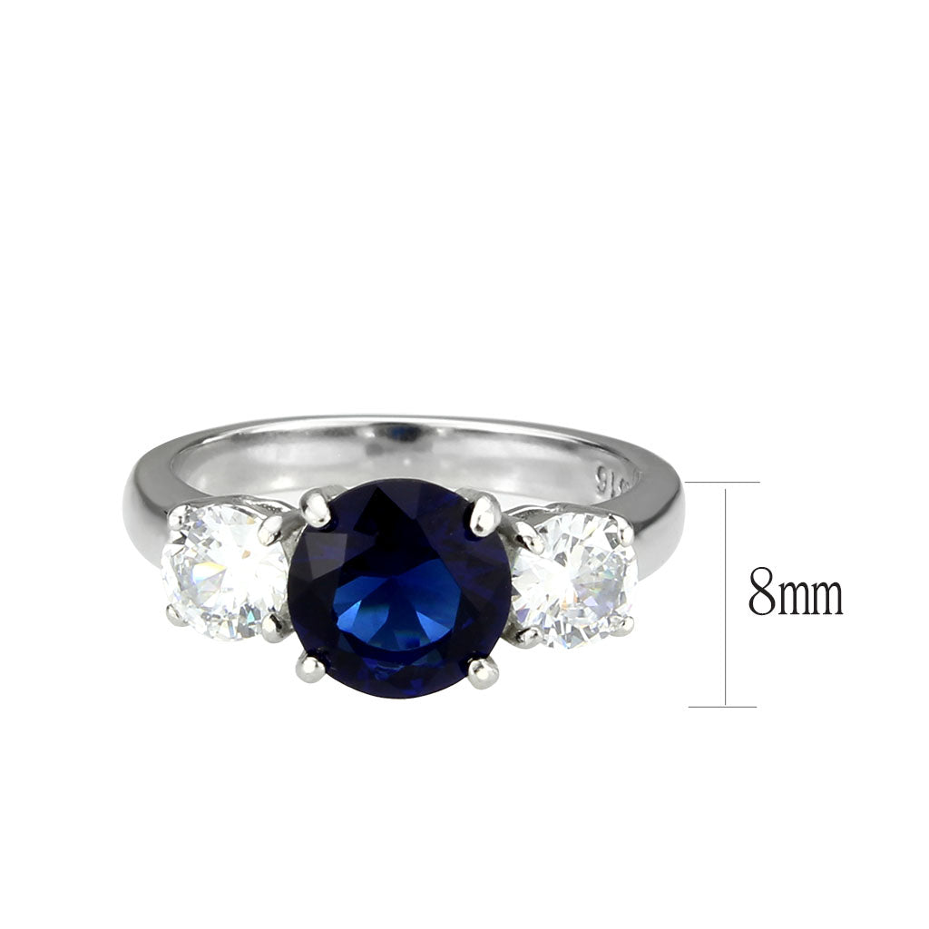 TK3808 - High polished (no plating) Stainless Steel Ring with Synthetic in Montana-1