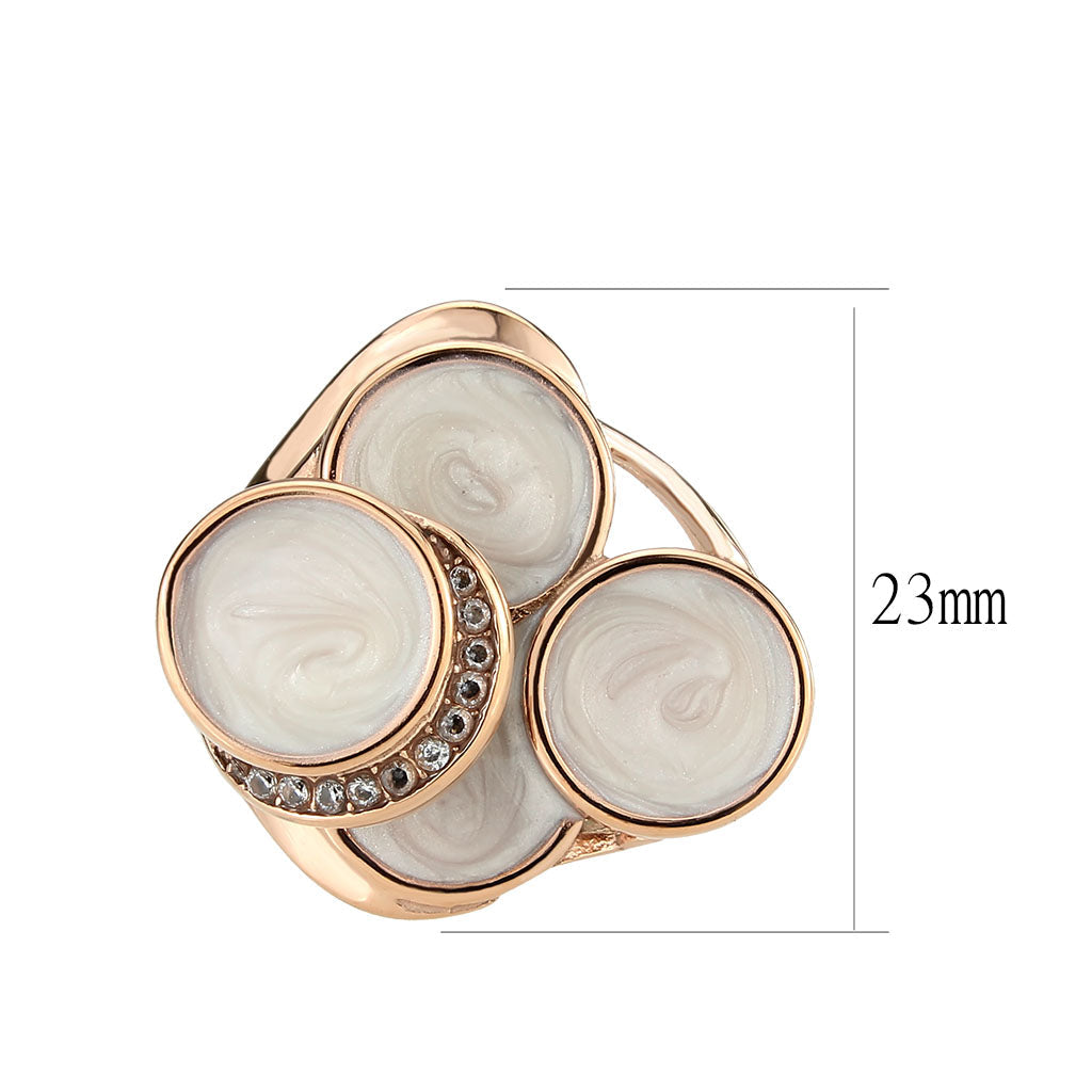 TK3822 - IP Rose Gold(Ion Plating) Stainless Steel Ring with AAA Grade CZ in Clear-1