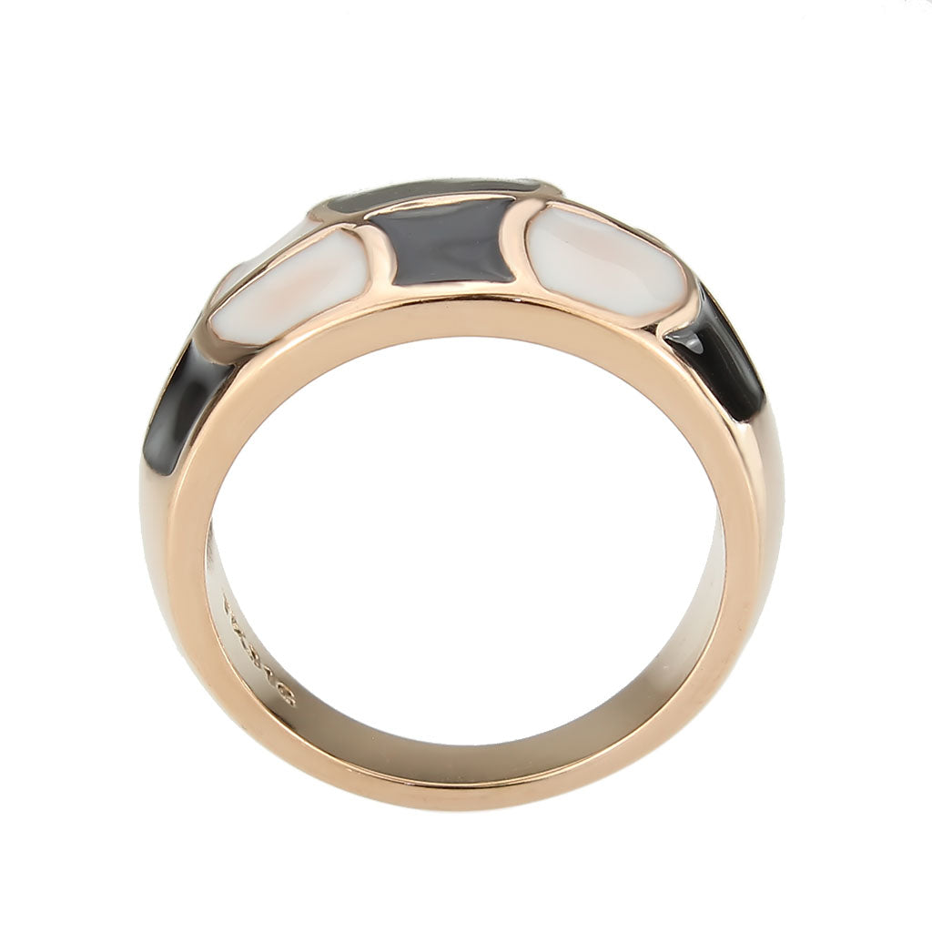 TK3827 - IP Rose Gold(Ion Plating) Stainless Steel Ring with NoStone in No Stone-2