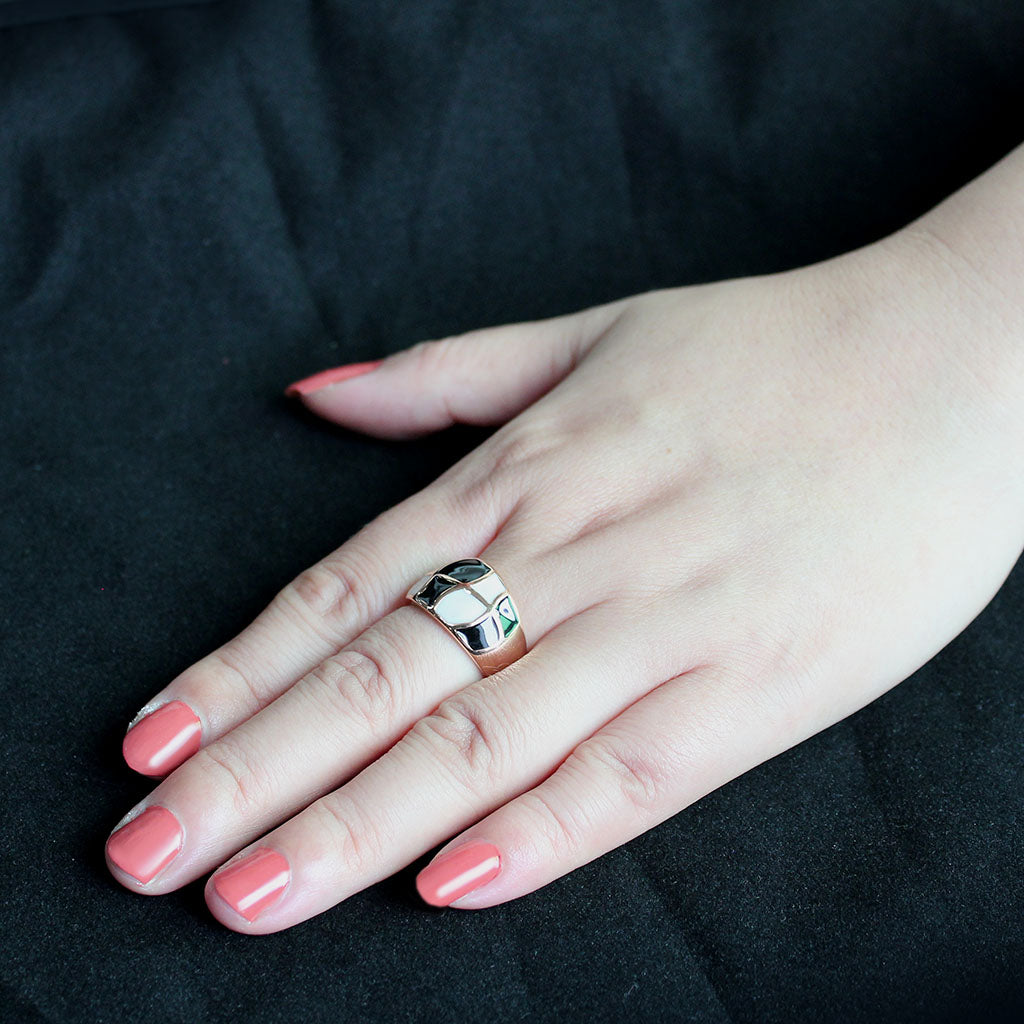 TK3827 - IP Rose Gold(Ion Plating) Stainless Steel Ring with NoStone in No Stone-4