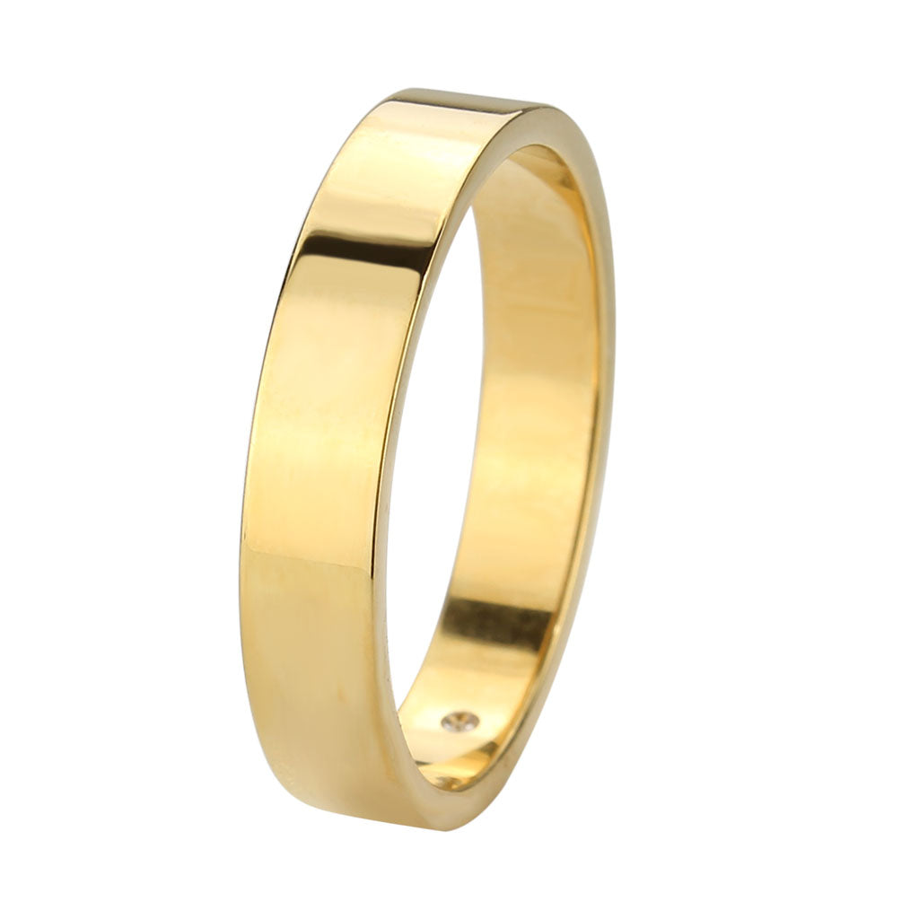TK3832 - IP Gold Stainless Steel Ring with Top Grade Crystal in Clear-4