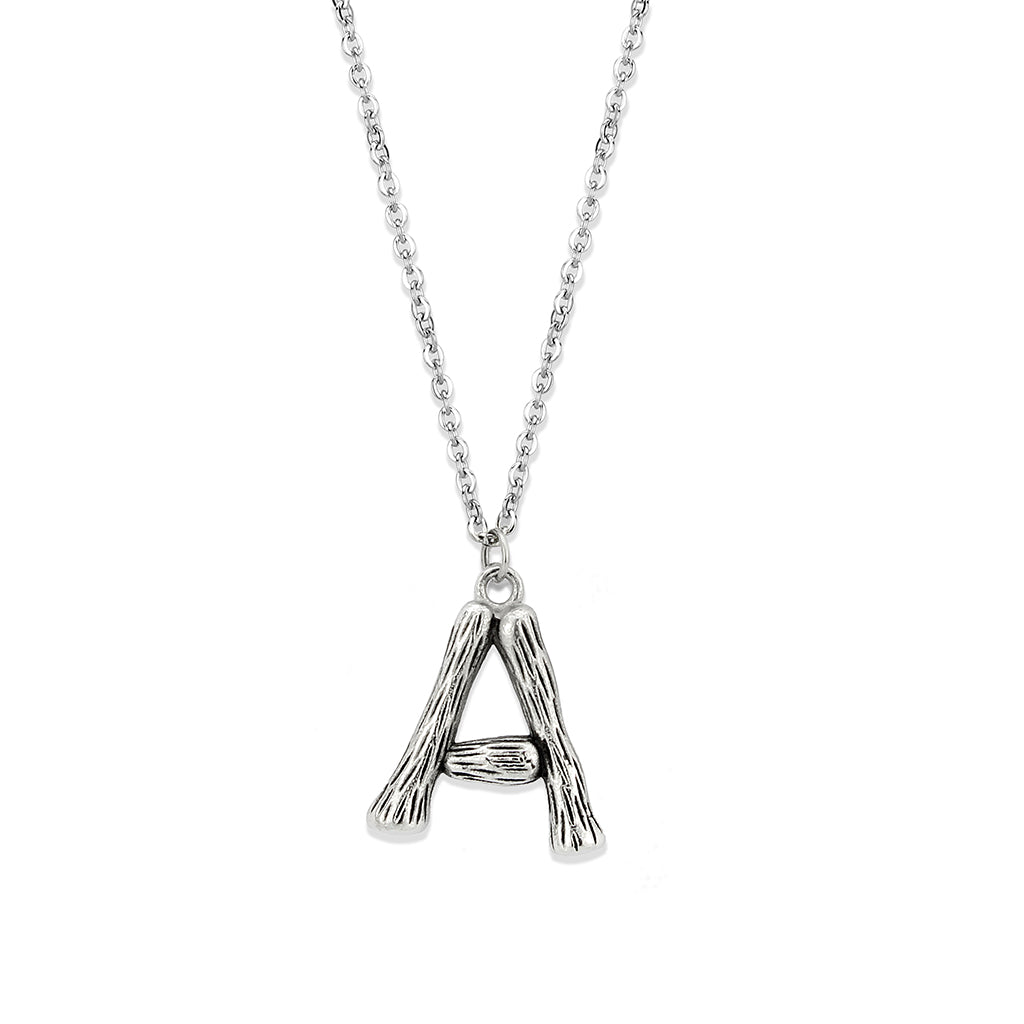 TK3853A High Polished Stainless Steel Chain Initial Pendant - Letter A-0