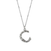 TK3853C High Polished Stainless Steel Chain Initial Pendant - Letter C-0