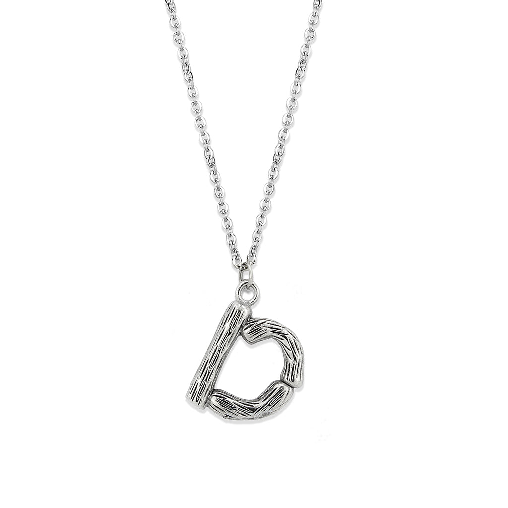 TK3853D High Polished Stainless Steel Chain Initial Pendant - Letter D-0