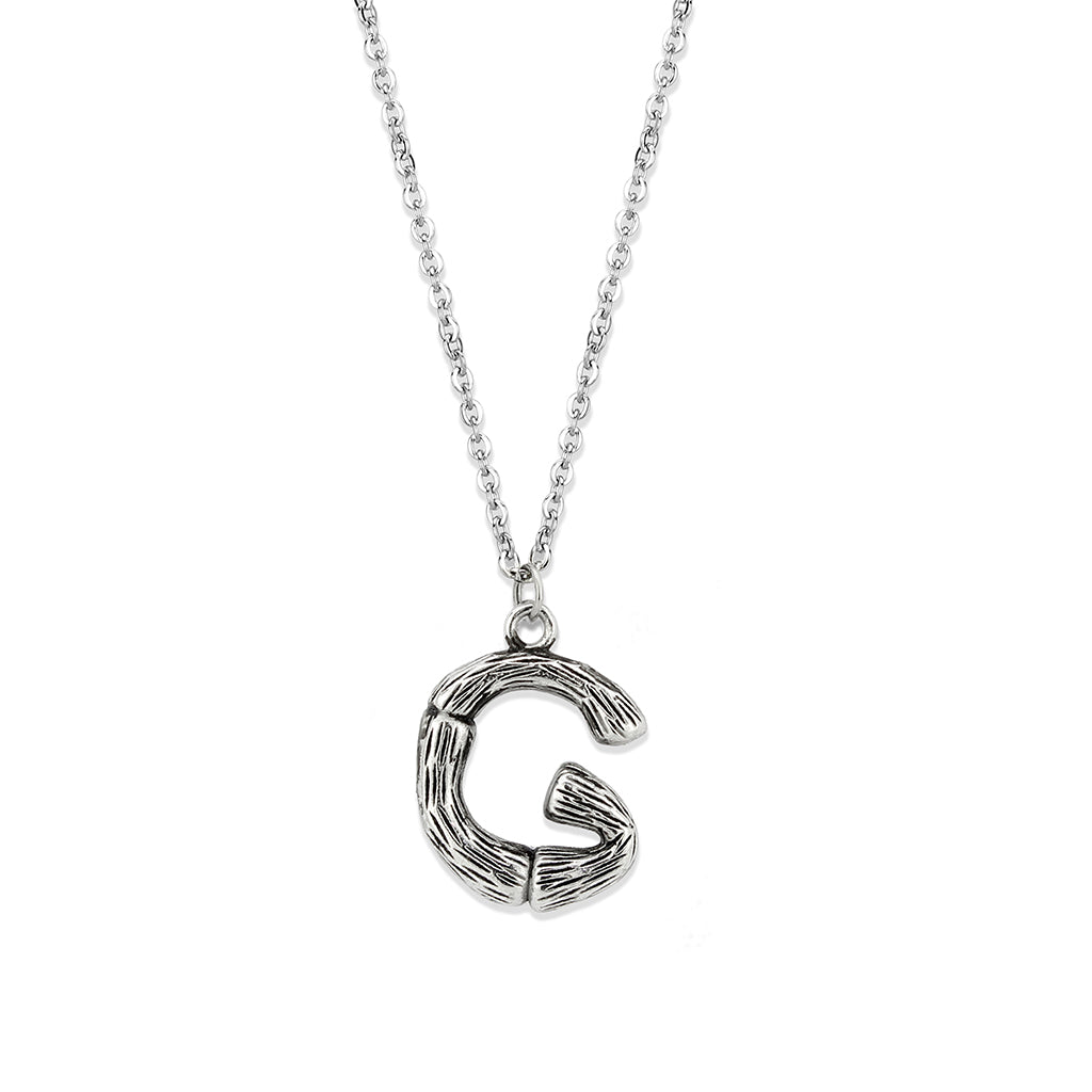TK3853G High Polished Stainless Steel Chain Initial Pendant - Letter G-0