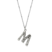 TK3853M High Polished Stainless Steel Chain Initial Pendant - Letter M-0