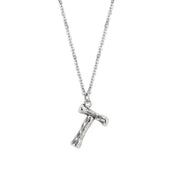 TK3853T High Polished Stainless Steel Chain Initial Pendant - Letter T-0