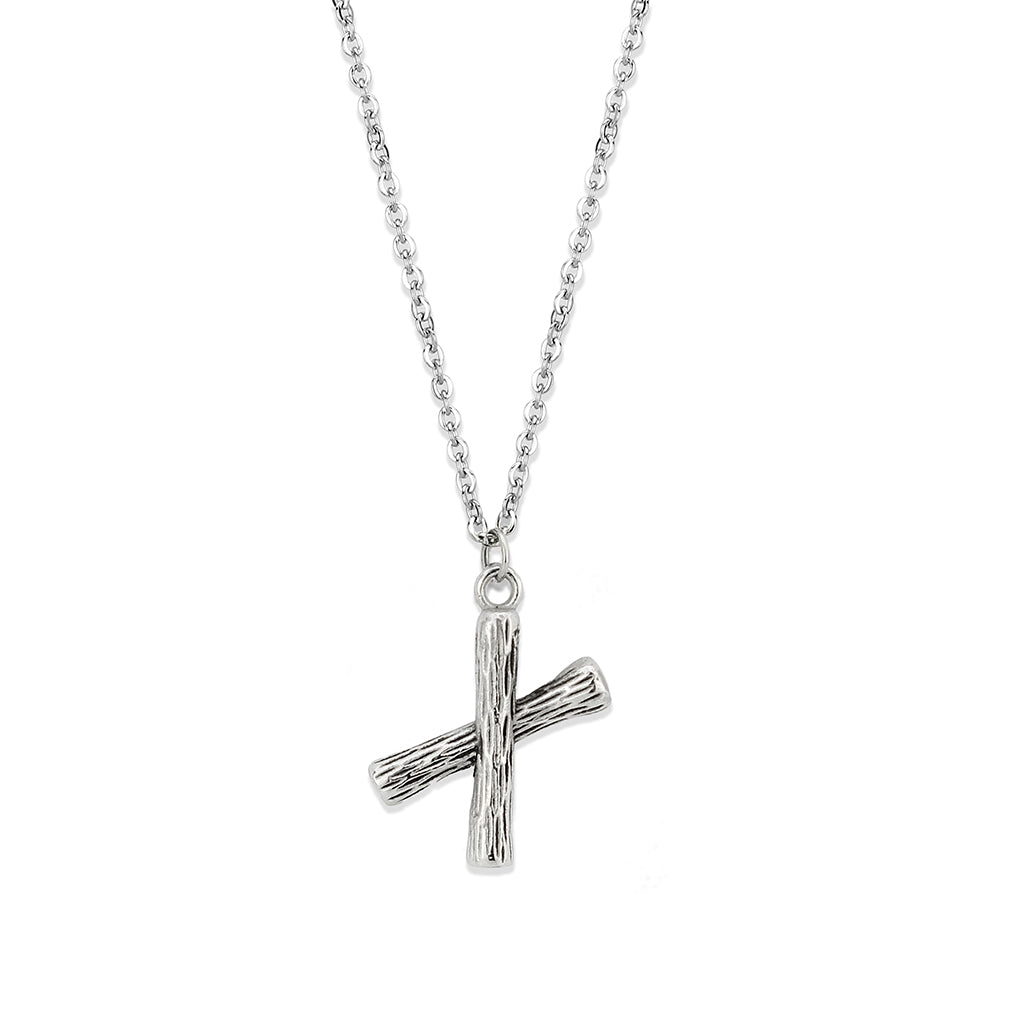 TK3853X High Polished Stainless Steel Chain Initial Pendant - Letter X-0
