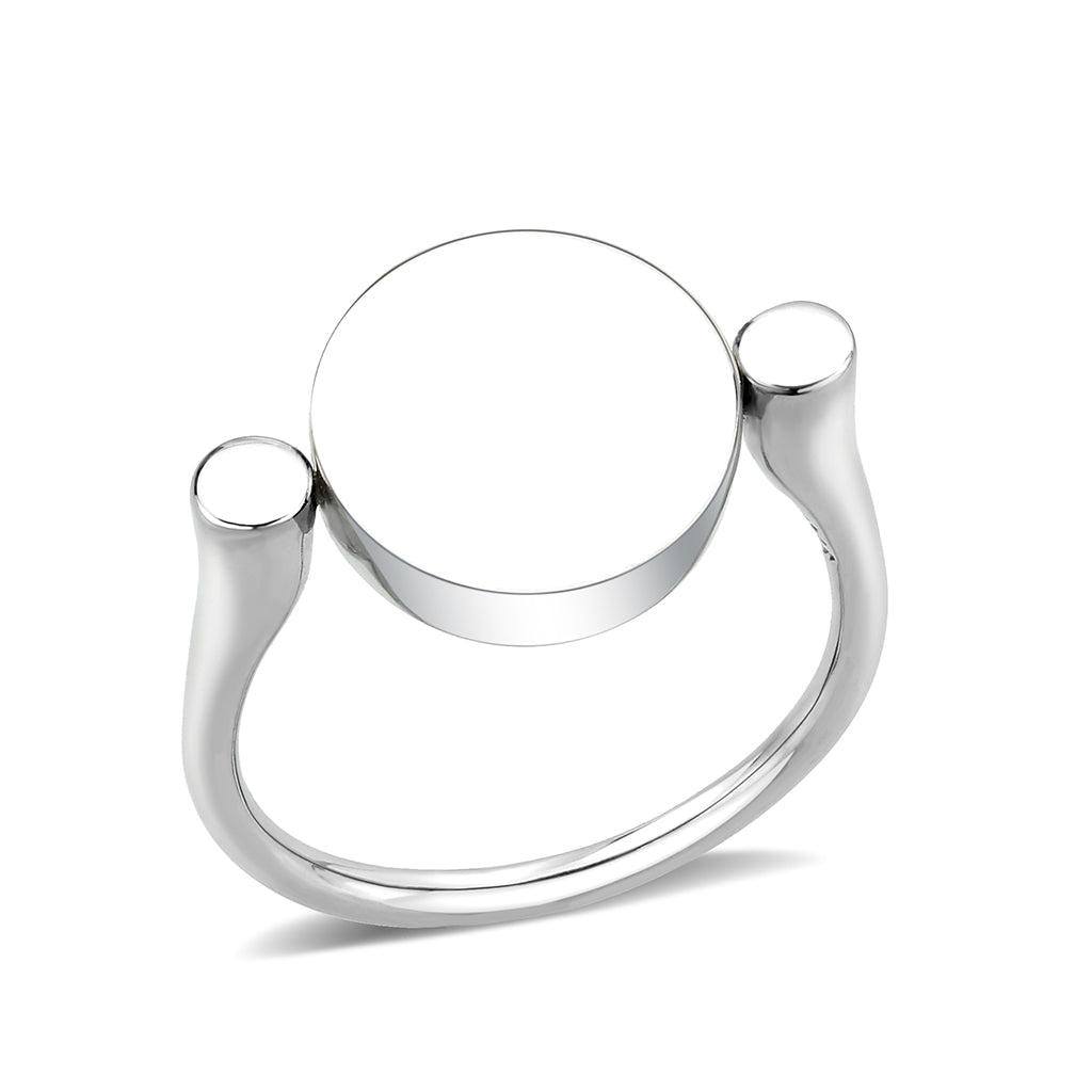 TK385404 - High polished (no plating) Stainless Steel Ring with Top Grade Crystal in Clear-2