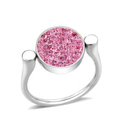 TK385410 - High polished (no plating) Stainless Steel Ring with Top Grade Crystal in Rose-0