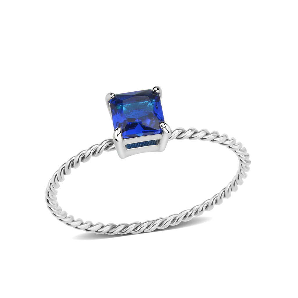 TK3855 - High polished (no plating) Stainless Steel Ring with Synthetic in Montana-0