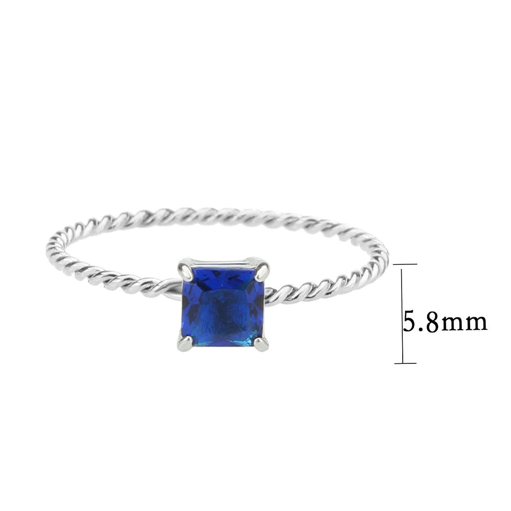 TK3855 - High polished (no plating) Stainless Steel Ring with Synthetic in Montana-2